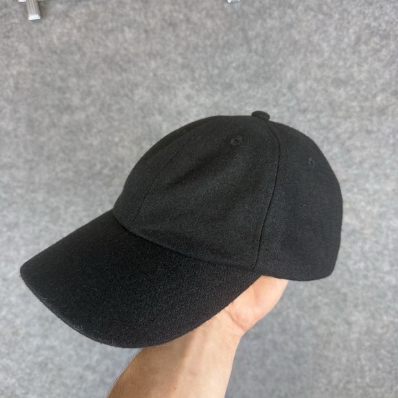 Lift Down Other - Lift Down Hat Cap Leather Strap Back Black Wool Blend Casual Workwear Warm